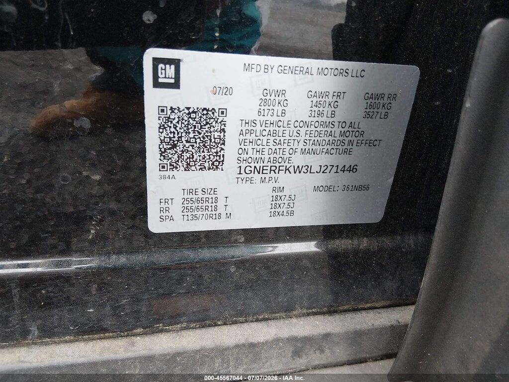 1GNERFKW3LJ271446 2020 CHEVROLET TRAVERSE photo no. 9