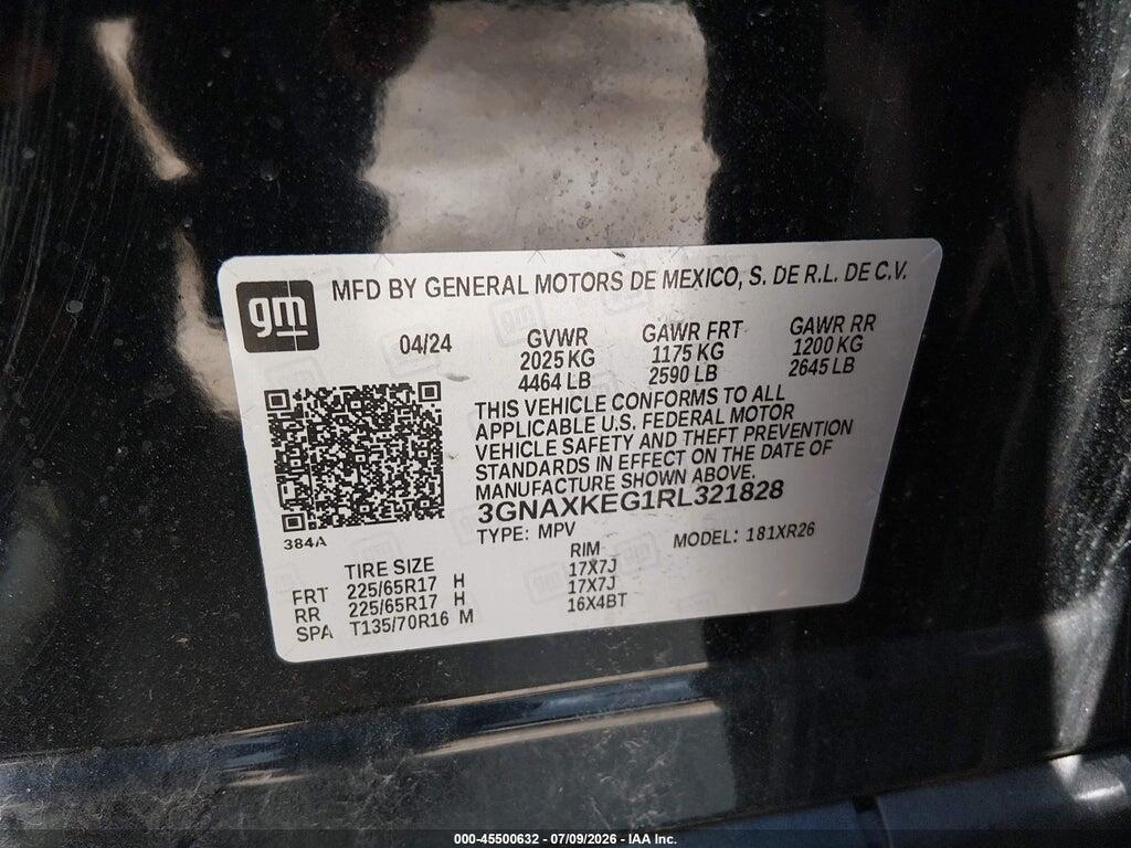 3GNAXKEG1RL321828 2024 CHEVROLET EQUINOX photo no. 9
