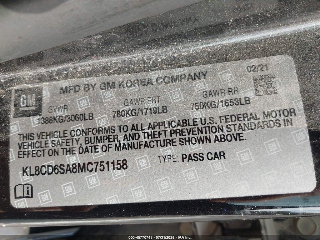 KL8CD6SA8MC751158 2021 CHEVROLET SPARK photo no. 9