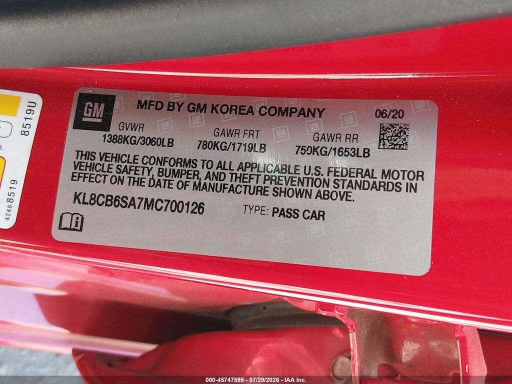 KL8CB6SA7MC700126 2021 CHEVROLET SPARK photo no. 9