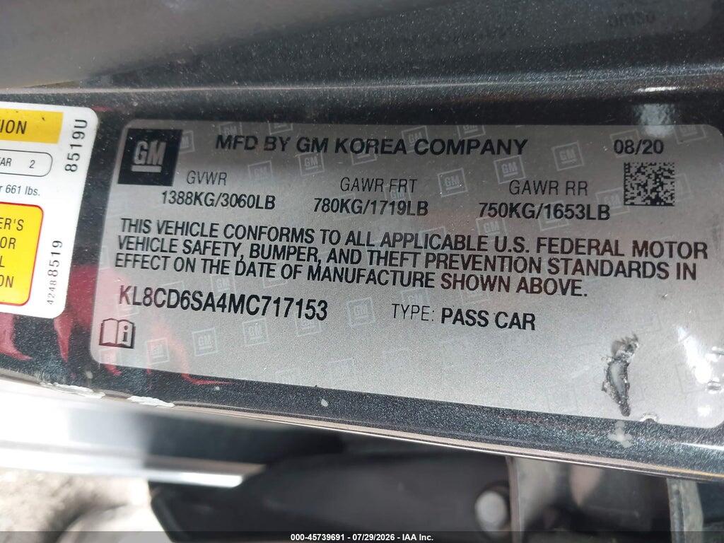 KL8CD6SA4MC717153 2021 CHEVROLET SPARK photo no. 9