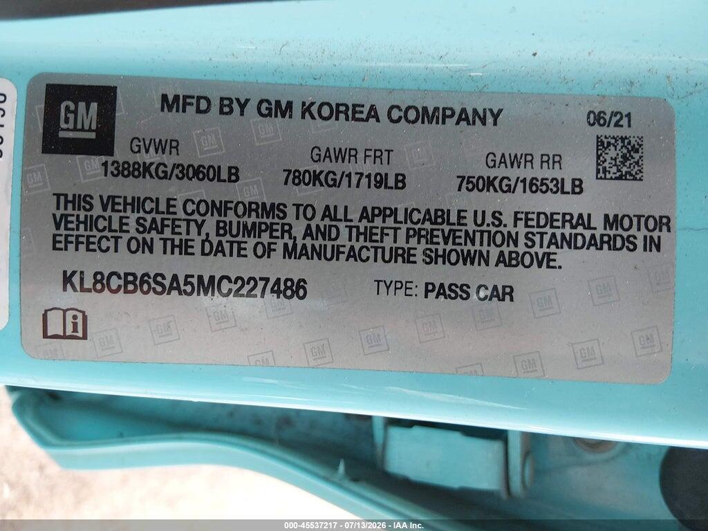 KL8CB6SA5MC227486 2021 CHEVROLET SPARK photo no. 9