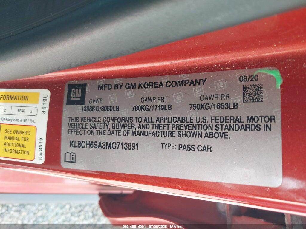 KL8CH6SA3MC713891 2021 CHEVROLET SPARK photo no. 9