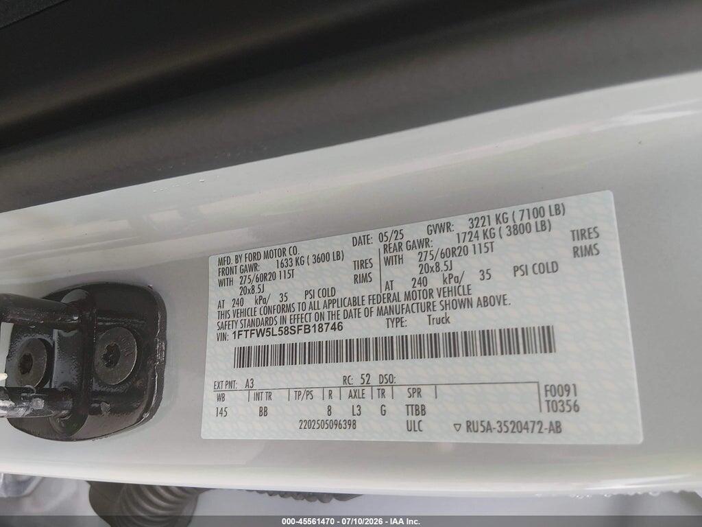 1FTFW5L58SFB18746 2025 FORD F-150 photo no. 9