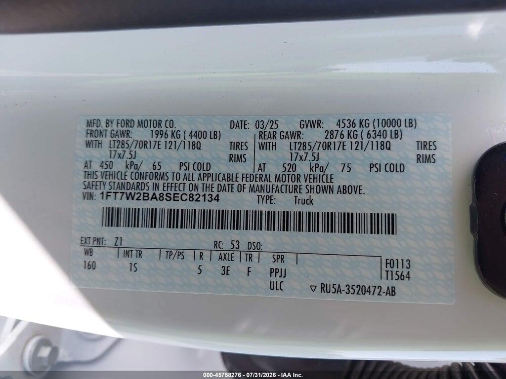 1FT7W2BA8SEC82134 2025 FORD F-250 photo no. 9