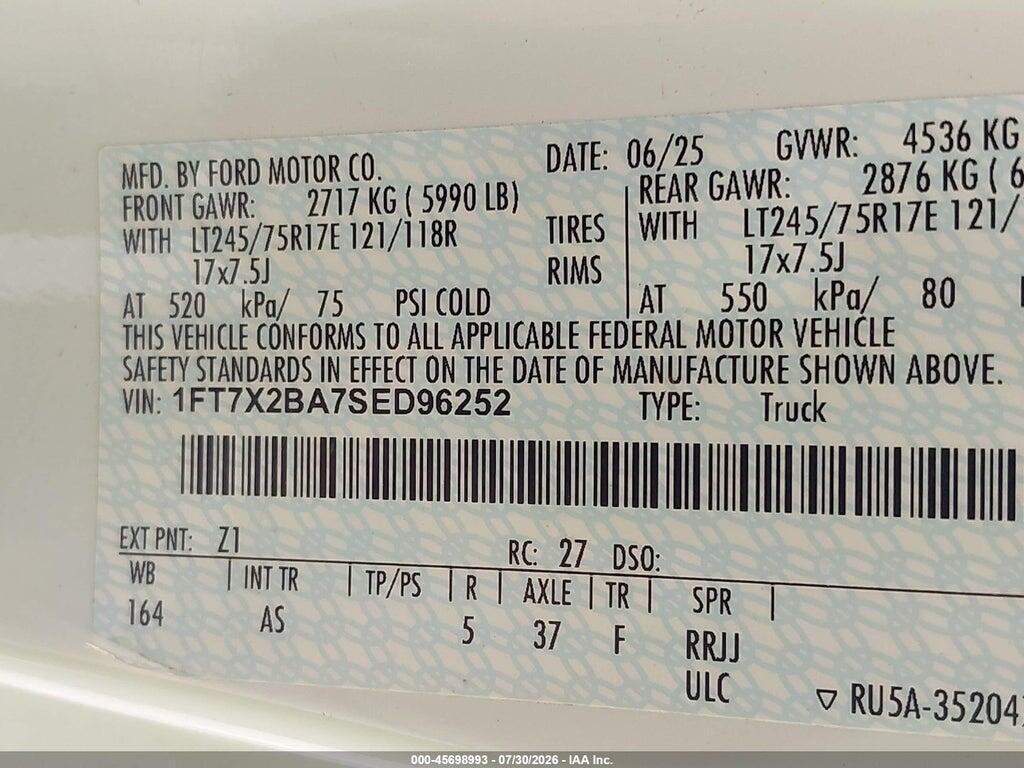 1FT7X2BA7SED96252 2025 FORD F-250 photo no. 9