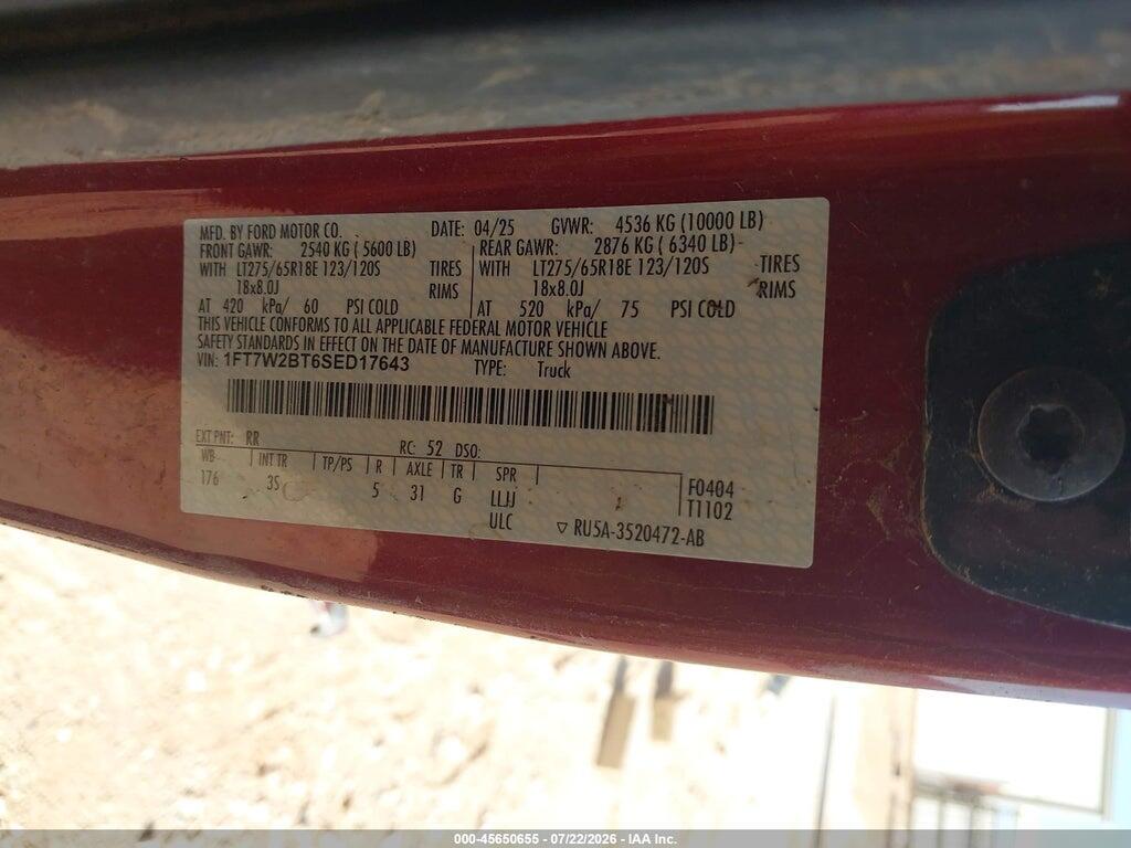 1FT7W2BT6SED17643 2025 FORD F-250 photo no. 9
