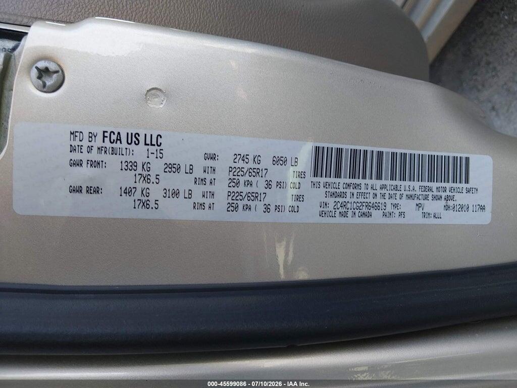 2C4RC1CG2FR646619 2015 CHRYSLER TOWN & COUNTRY photo no. 9