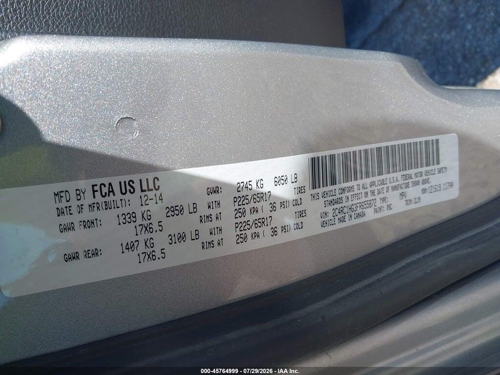 2C4RC1HG3FR655872 2015 CHRYSLER TOWN & COUNTRY photo no. 9