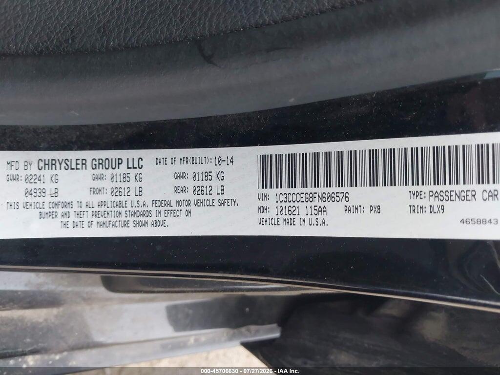 1C3CCCEG8FN606576 2015 CHRYSLER 200 photo no. 9