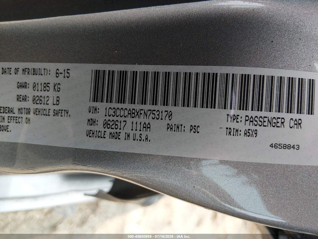 1C3CCCABXFN753170 2015 CHRYSLER 200 photo no. 9