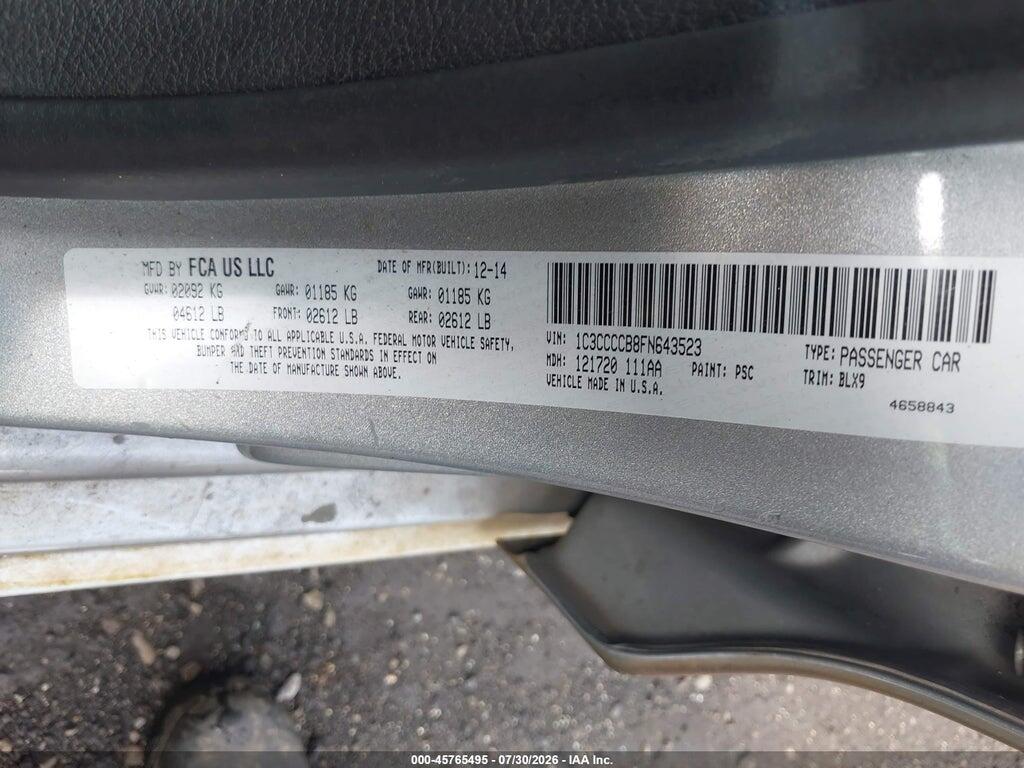 1C3CCCCB8FN643523 2015 CHRYSLER 200 photo no. 9