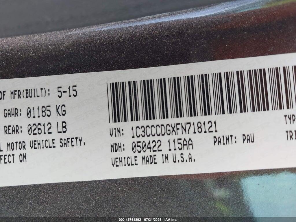 1C3CCCDGXFN718121 2015 CHRYSLER 200 photo no. 9