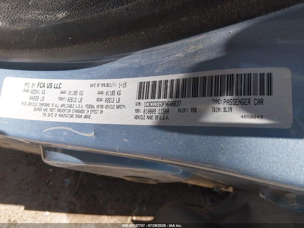 1C3CCCEG3FN648637 2015 CHRYSLER 200 photo no. 9