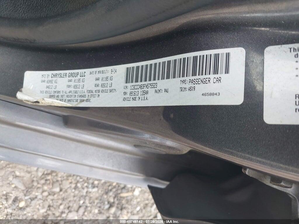 1C3CCCAB3FN575523 2015 CHRYSLER 200 photo no. 9