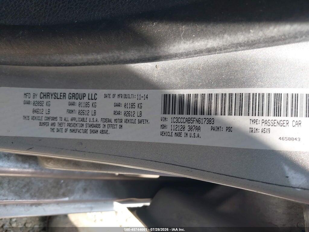 1C3CCCAB5FN617383 2015 CHRYSLER 200 photo no. 9