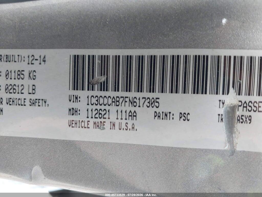 1C3CCCAB7FN617305 2015 CHRYSLER 200 photo no. 9