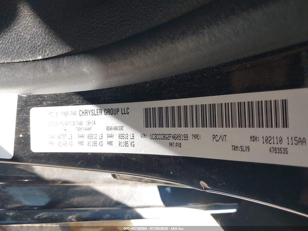 1C3CCCBG2FN609199 2015 CHRYSLER 200 photo no. 9