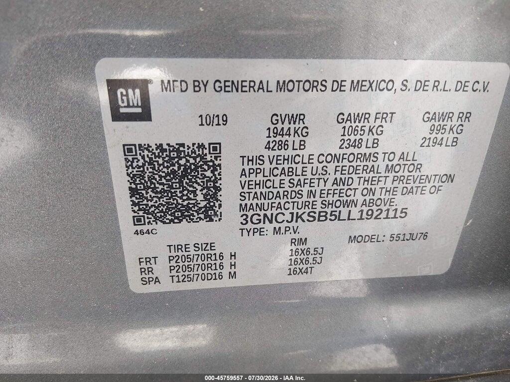 3GNCJKSB5LL192115 2020 CHEVROLET TRAX photo no. 9