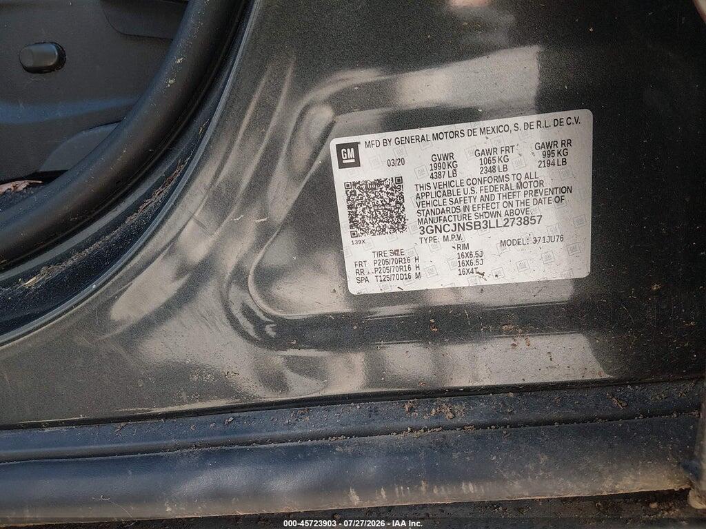 3GNCJNSB3LL273857 2020 CHEVROLET TRAX photo no. 9