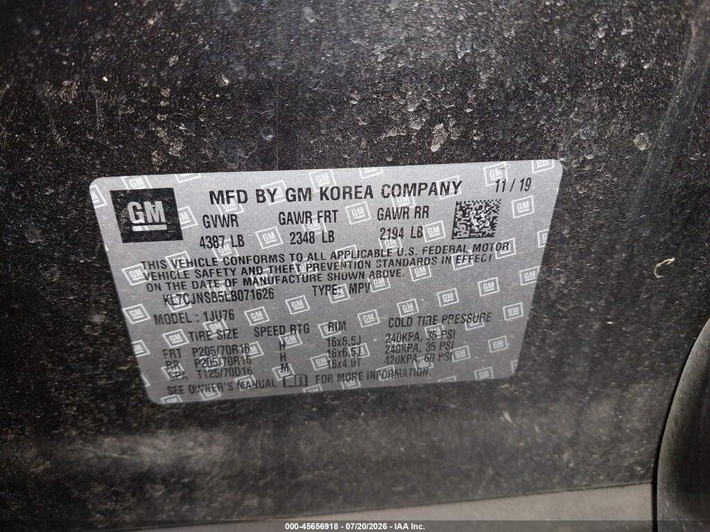 KL7CJNSB5LB071626 2020 CHEVROLET TRAX photo no. 9