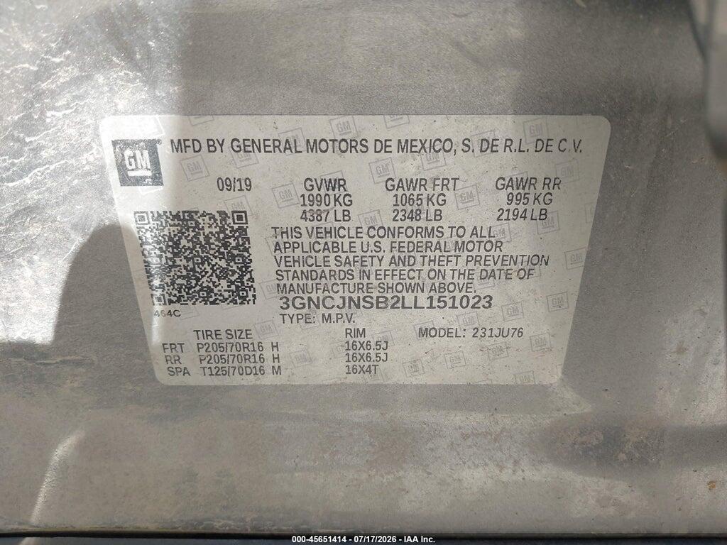 3GNCJNSB2LL151023 2020 CHEVROLET TRAX photo no. 9