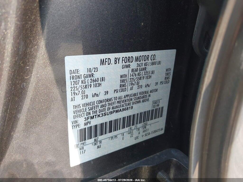 3FMTK3SU9PMA96819 2023 FORD MUSTANG MACH-E photo no. 9