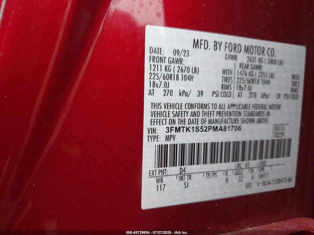 3FMTK1S52PMA81706 2023 FORD MUSTANG MACH-E photo no. 9