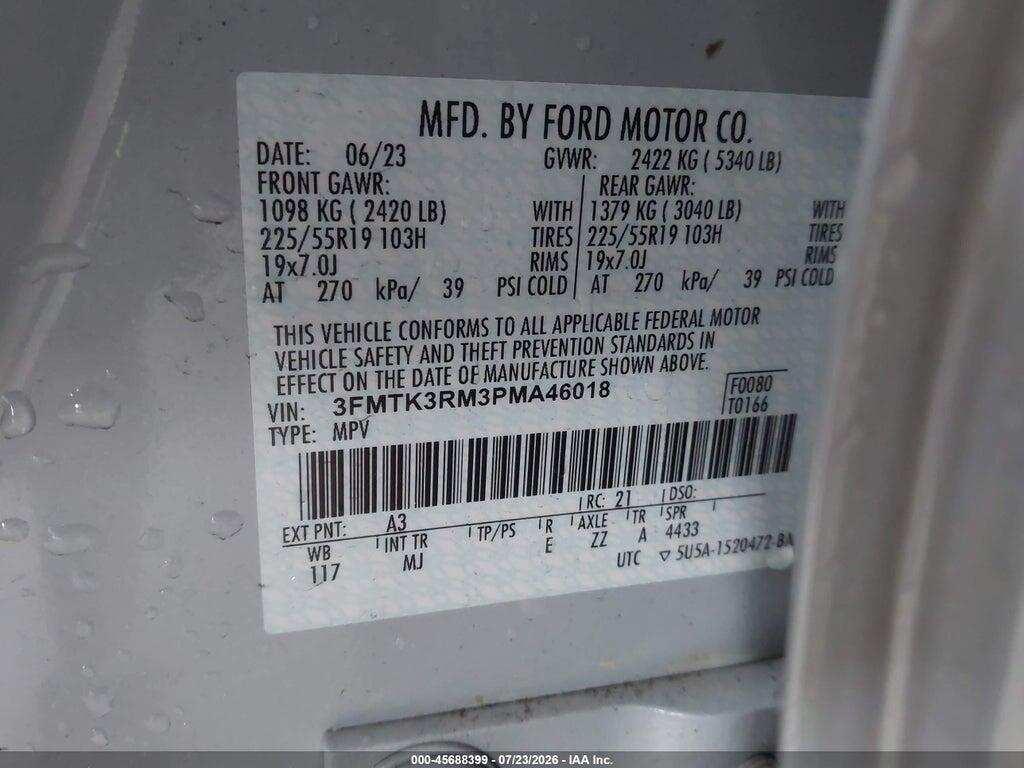 3FMTK3RM3PMA46018 2023 FORD MUSTANG MACH-E photo no. 9