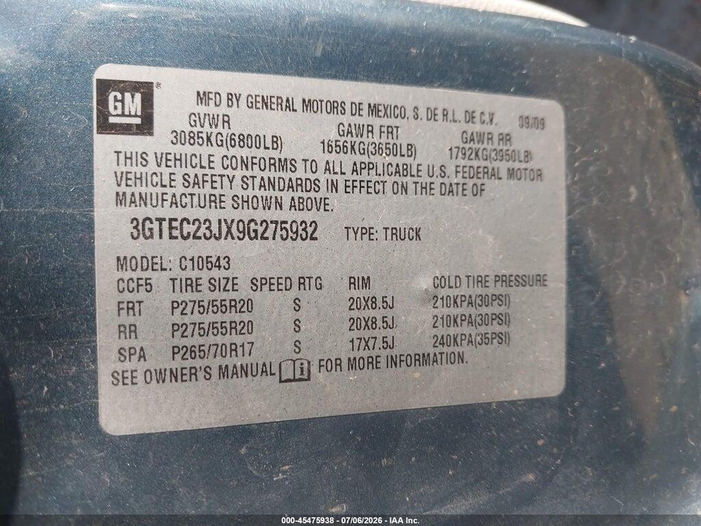 3GTEC23JX9G275932 2009 GMC SIERRA 1500 photo no. 9