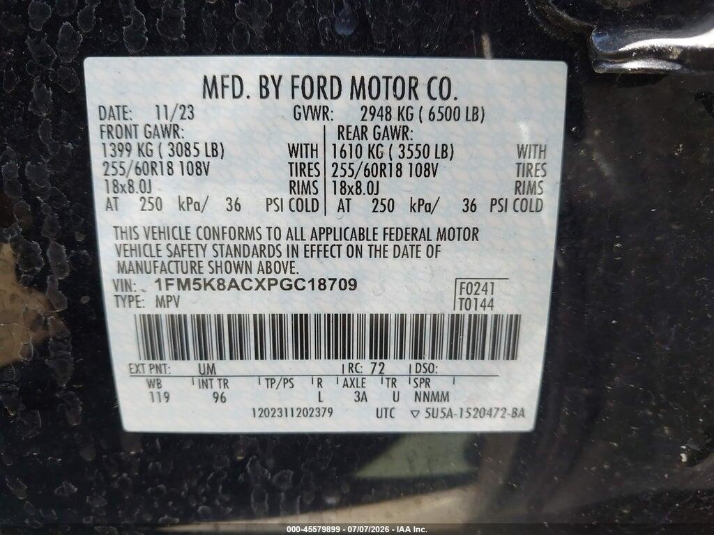 1FM5K8ACXPGC18709 2023 FORD POLICE INTERCEPTOR UTILITY photo no. 9