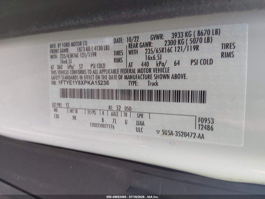 1FTYE1Y8XPKA15236 2023 FORD TRANSIT-150 photo no. 9
