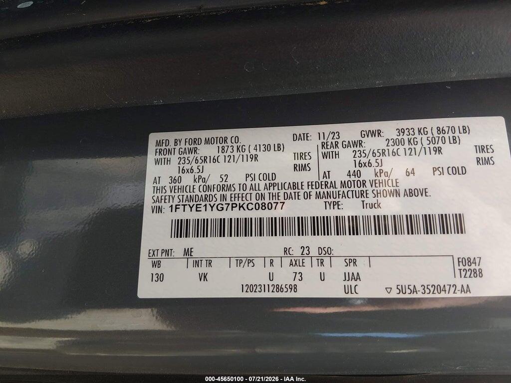 1FTYE1YG7PKC08077 2023 FORD TRANSIT-150 photo no. 9