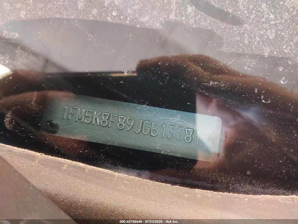 1FM5K8F89JGB13381 2018 FORD EXPLORER photo no. 9