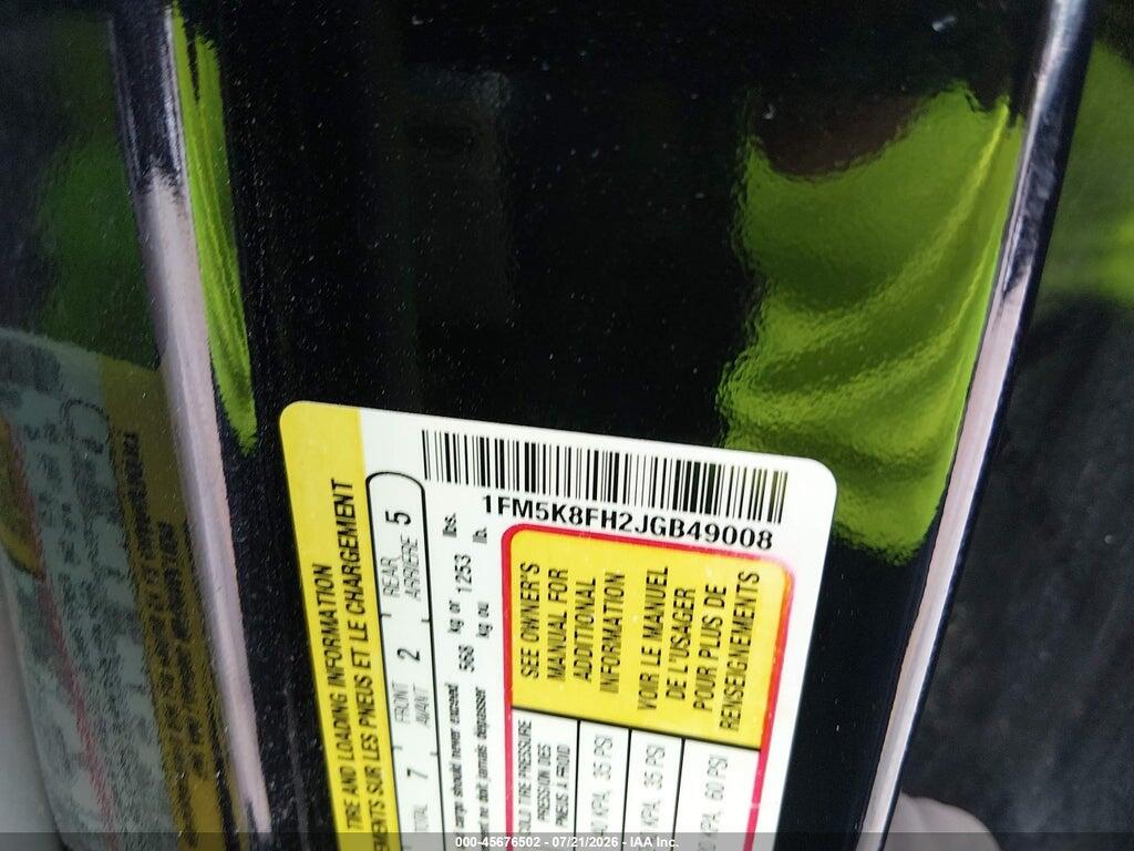 1FM5K8FH2JGB49008 2018 FORD EXPLORER photo no. 9