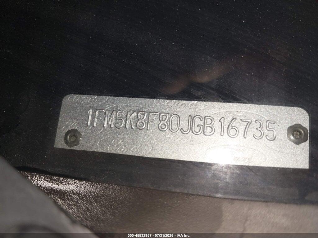 1FM5K8F80JGB16735 2018 FORD EXPLORER photo no. 9