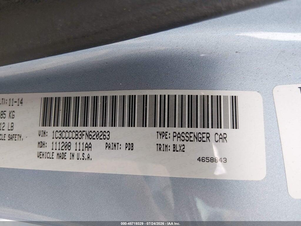 1C3CCCCB3FN620263 2015 CHRYSLER 200 photo no. 9