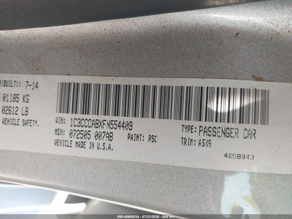 1C3CCCABXFN554409 2015 CHRYSLER 200 photo no. 9
