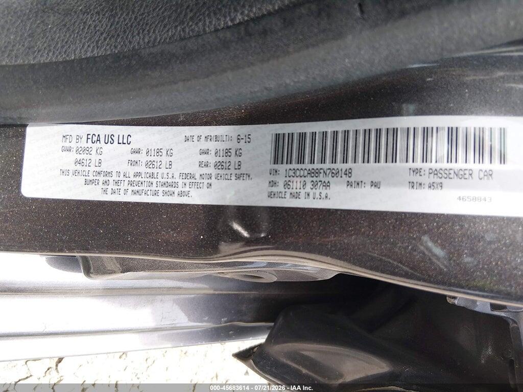 1C3CCCAB8FN760148 2015 CHRYSLER 200 photo no. 9