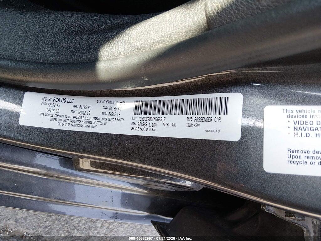 1C3CCCAB8FN666917 2015 CHRYSLER 200 photo no. 9