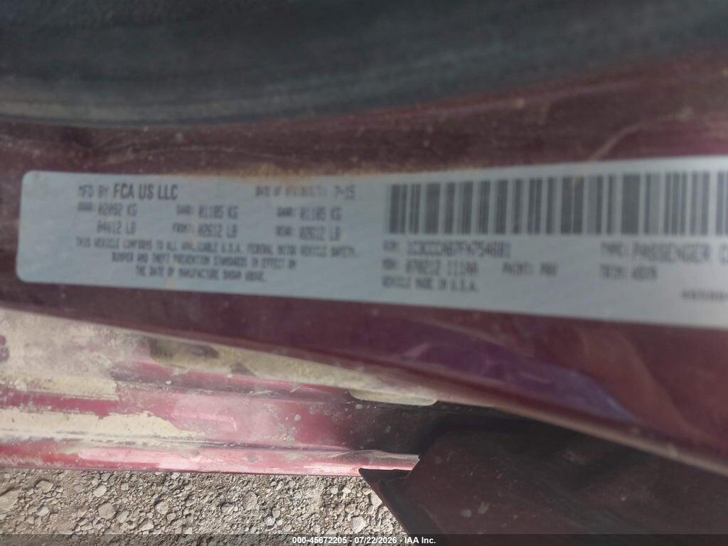 1C3CCCAB7FN754681 2015 CHRYSLER 200 photo no. 9