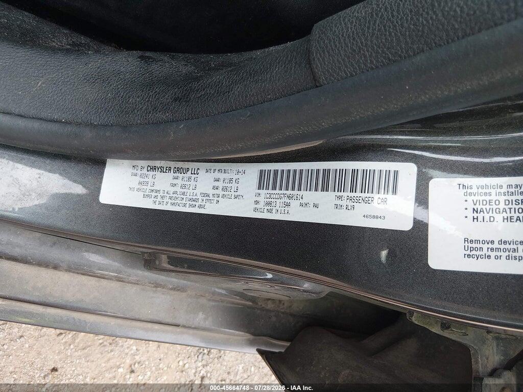 1C3CCCDG7FN601614 2015 CHRYSLER 200 photo no. 9