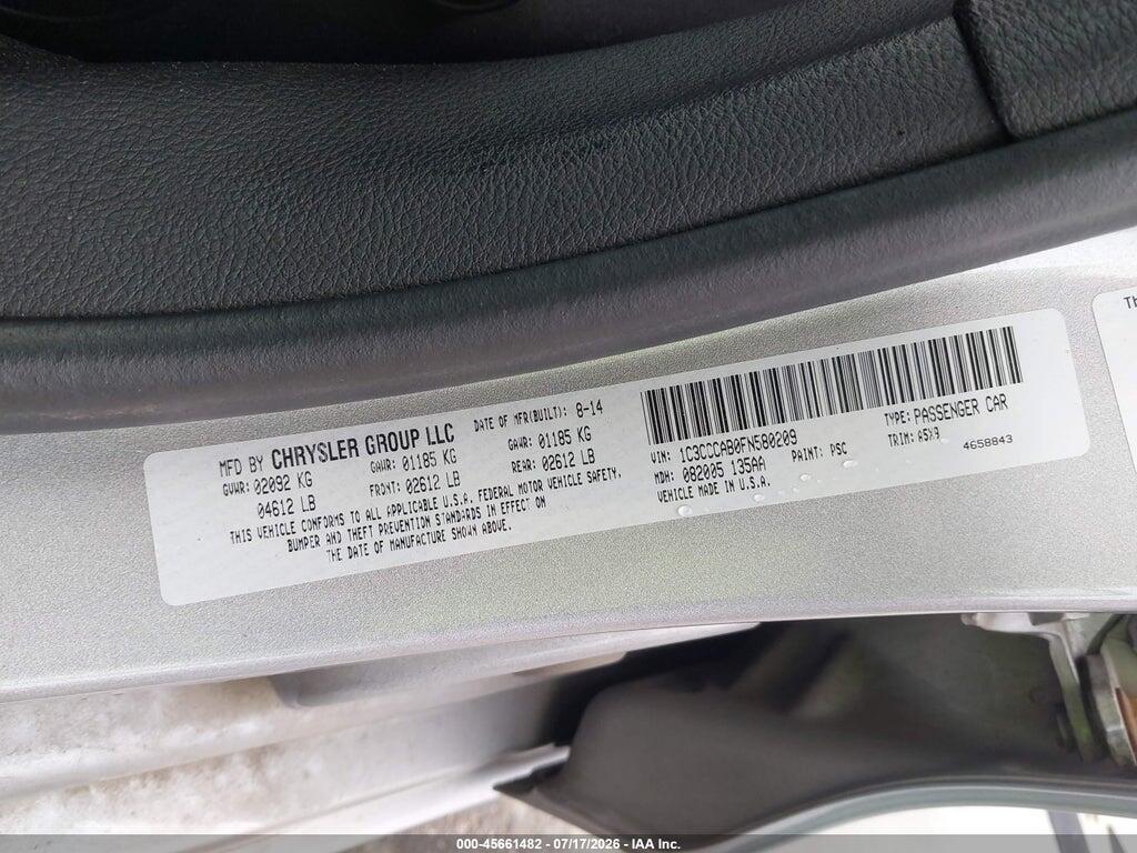 1C3CCCAB0FN580209 2015 CHRYSLER 200 photo no. 9