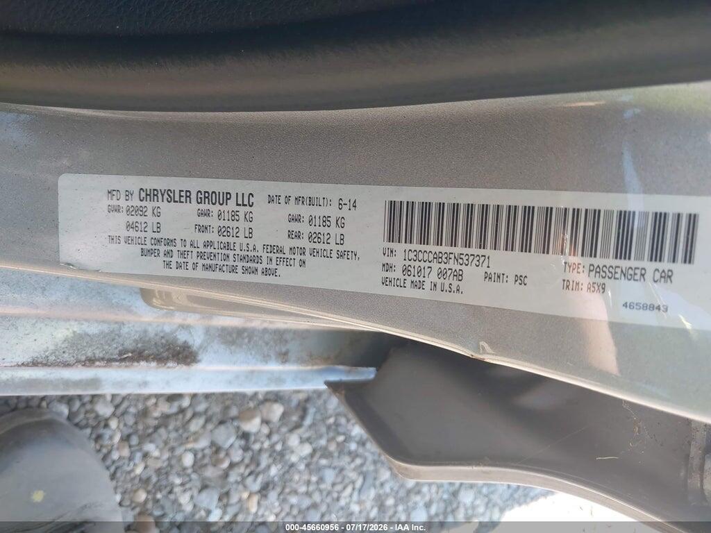 1C3CCCAB3FN537371 2015 CHRYSLER 200 photo no. 9
