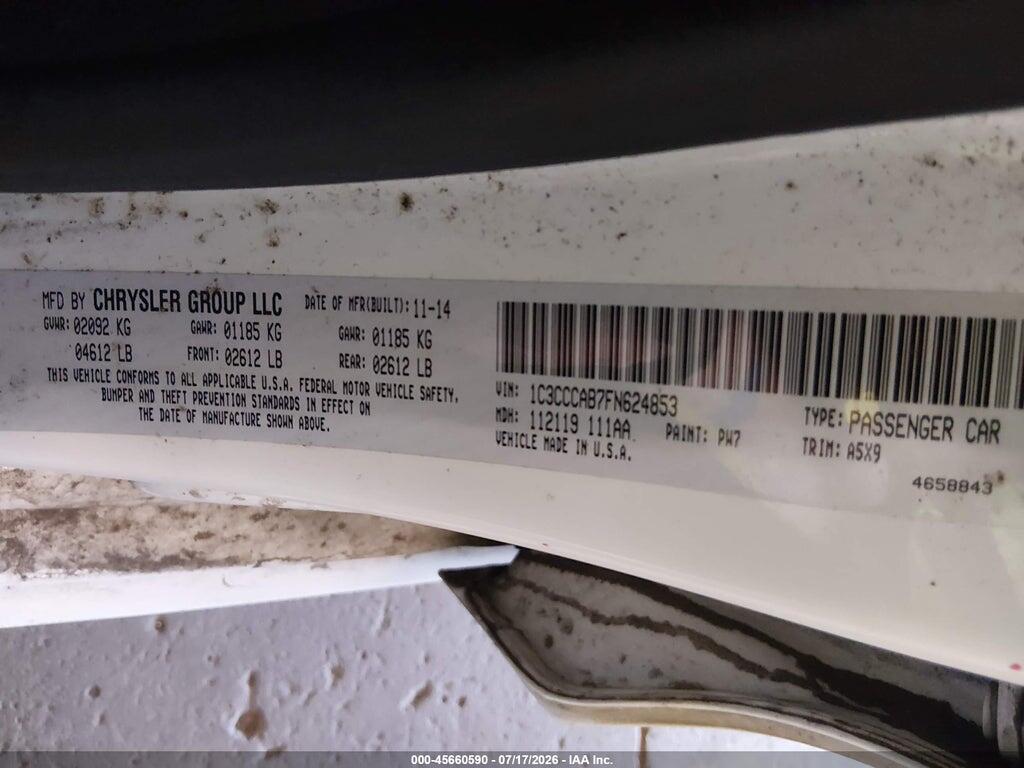 1C3CCCAB7FN624853 2015 CHRYSLER 200 photo no. 9