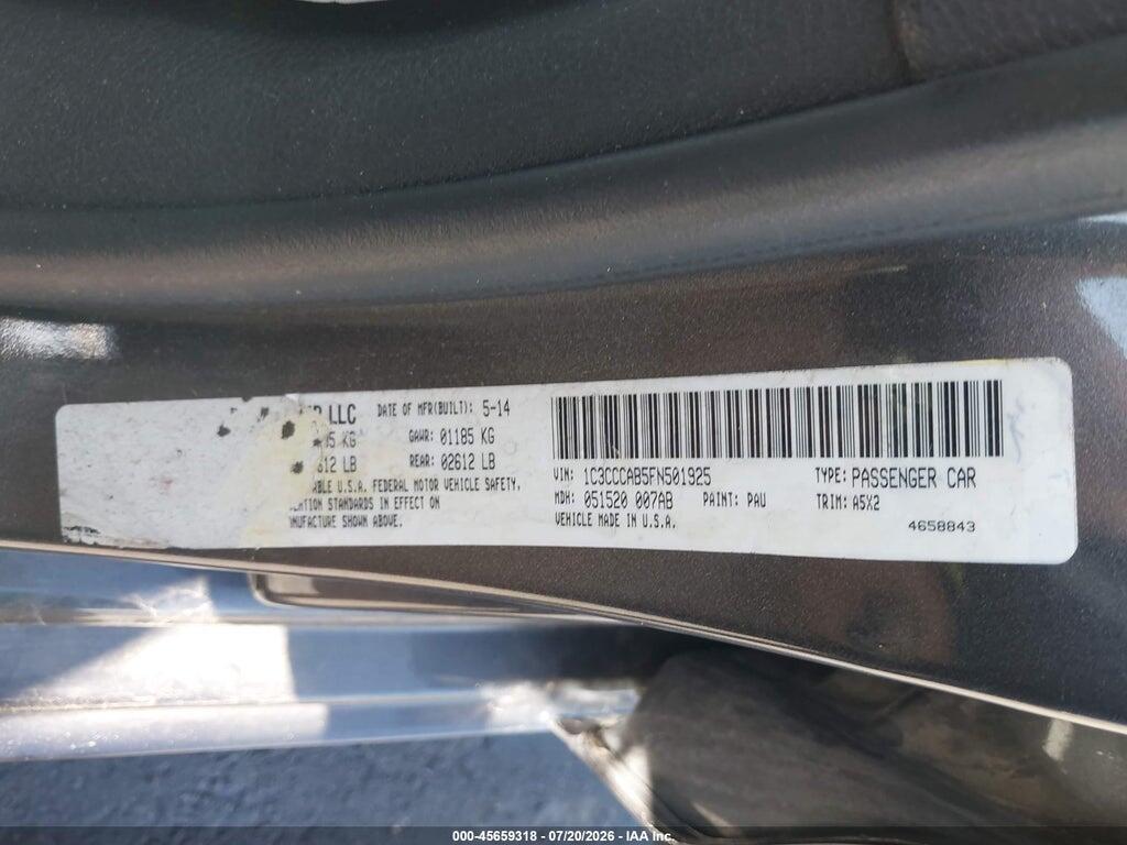 1C3CCCAB5FN501925 2015 CHRYSLER 200 photo no. 9