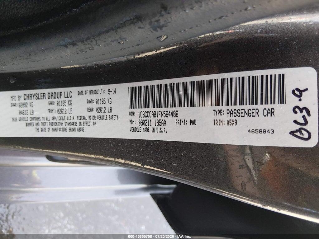 1C3CCCAB1FN564486 2015 CHRYSLER 200 photo no. 9