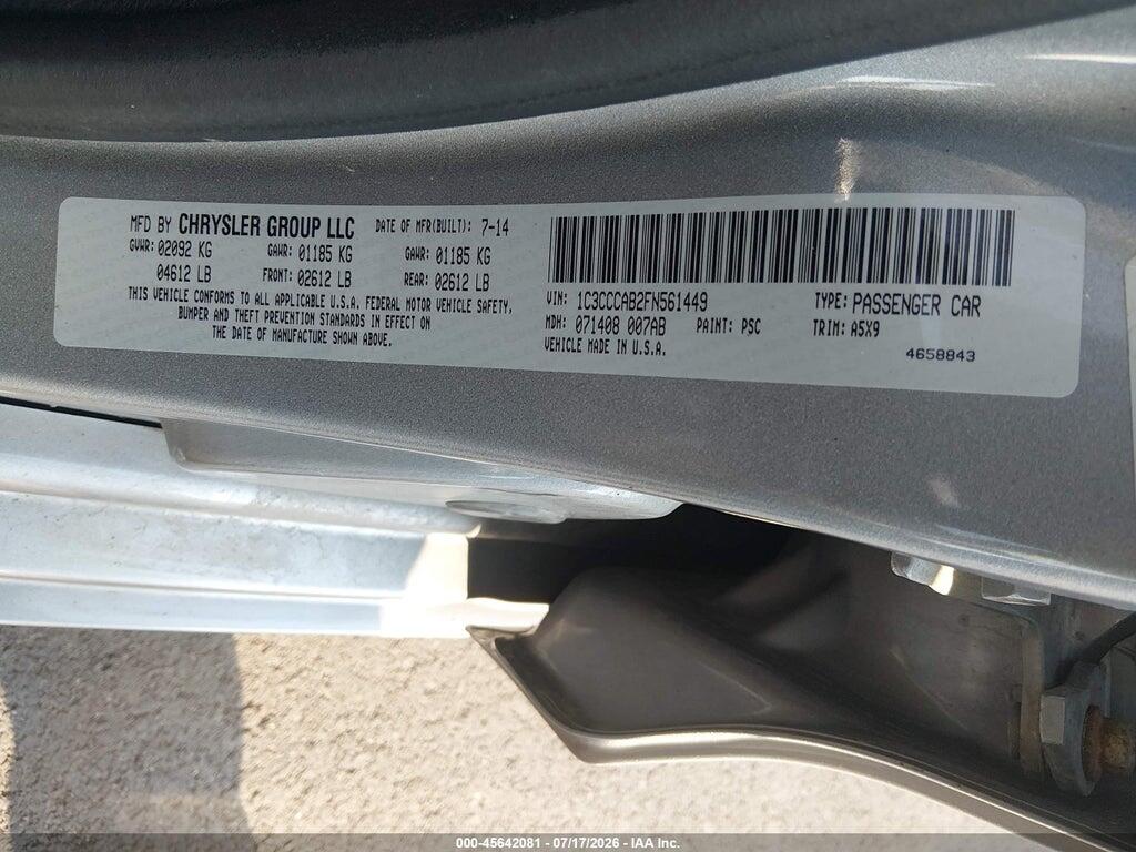 1C3CCCAB2FN561449 2015 CHRYSLER 200 photo no. 9