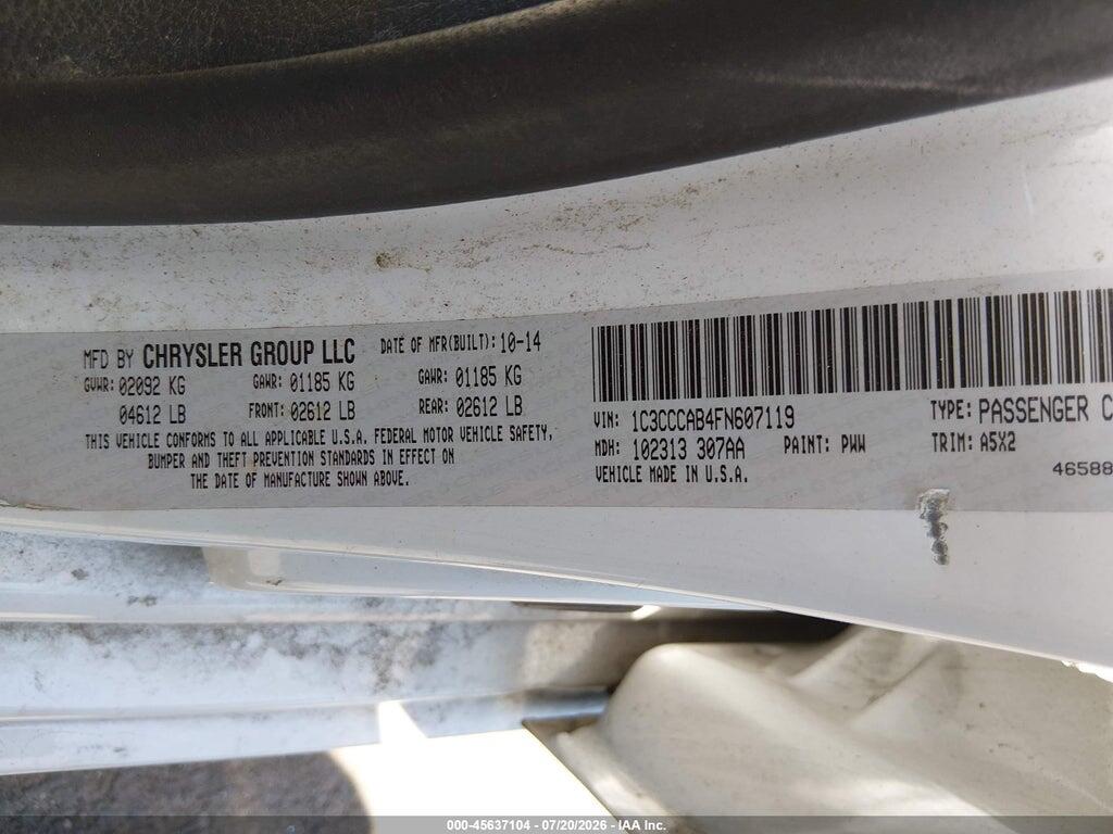 1C3CCCAB4FN607119 2015 CHRYSLER 200 photo no. 9
