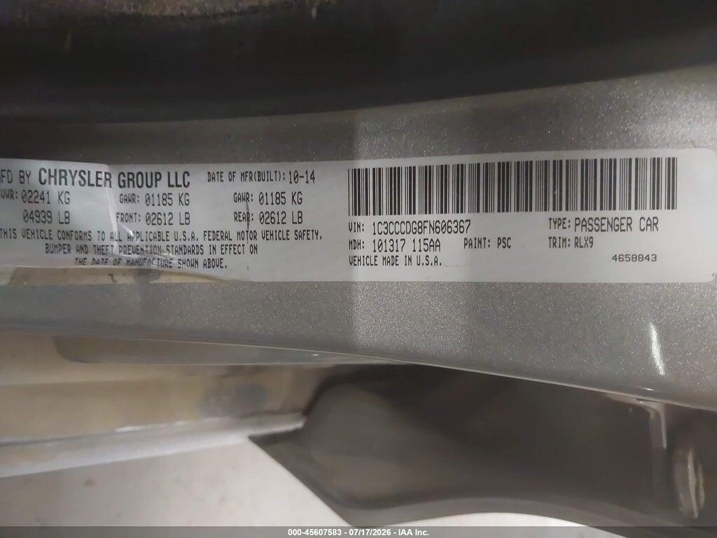 1C3CCCDG8FN606367 2015 CHRYSLER 200 photo no. 9